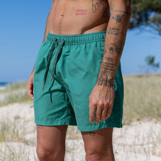 Original Weekend Pine Green Solid Colour Men's Eco Swim Short