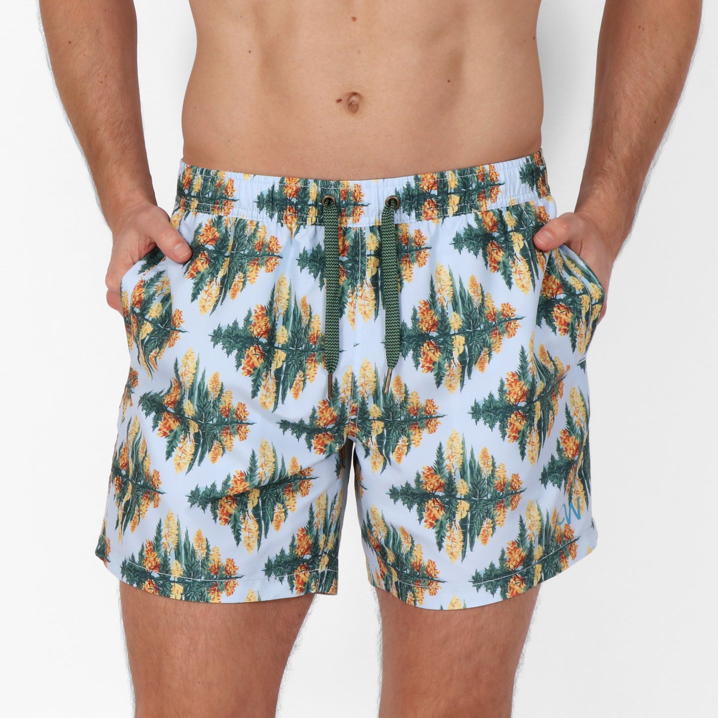 Original Weekend Changing Seasons Print Swim Short on Body Front View