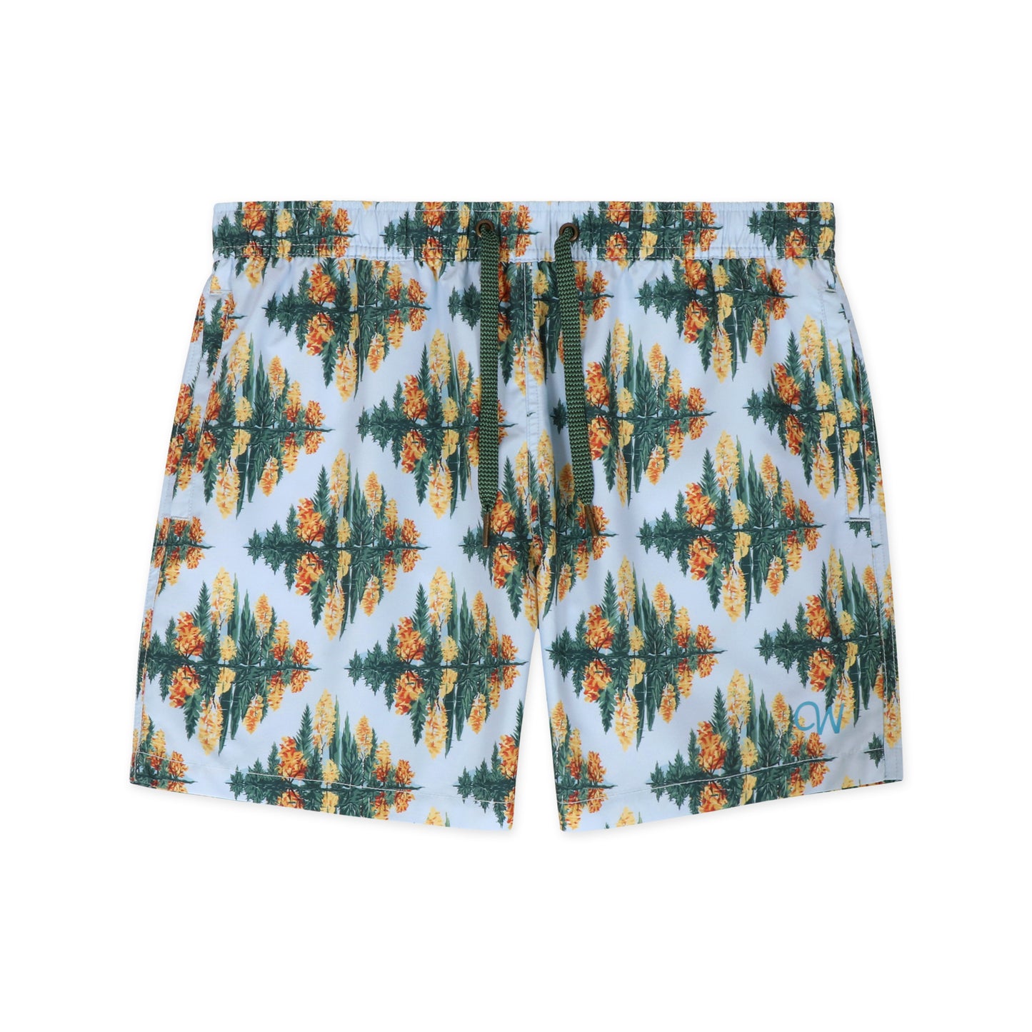 Original Weekend Changing Seasons Print Swim Short Flat Lay