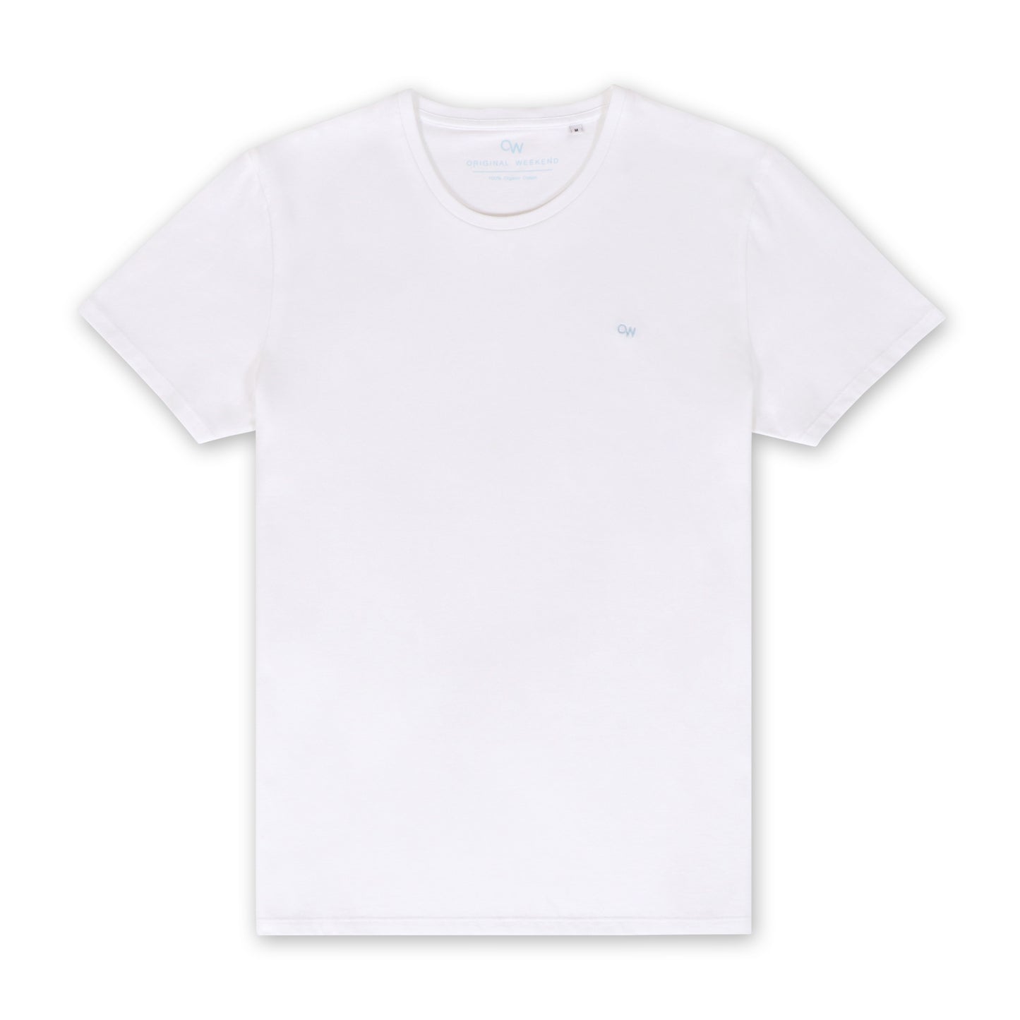 Original Weekend Men's Organic Cotton Urban Fit White T-Shirt Flat Lay