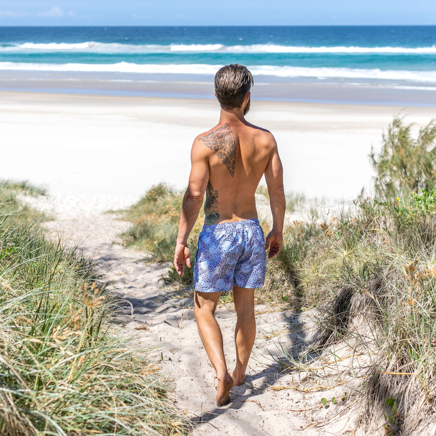 Denim Spot Print Swim Short