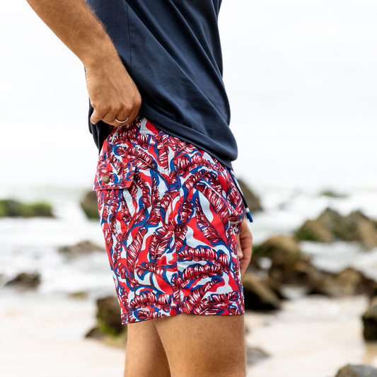 OWSS2202 BANANA LEAF PRINT SWIM SHORT BYRON BAY
