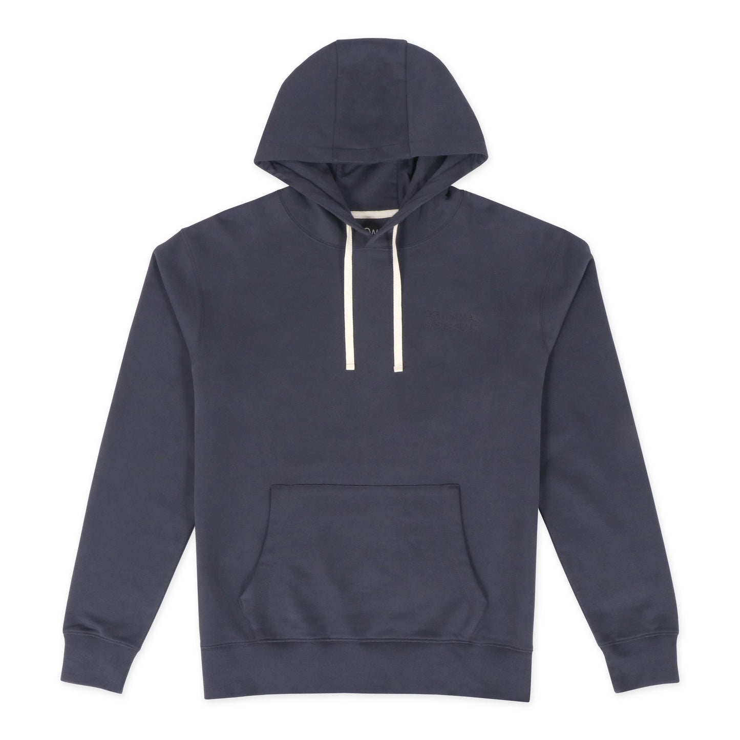 Washed Navy Men's Organic Cotton Hoodie Flat Lay