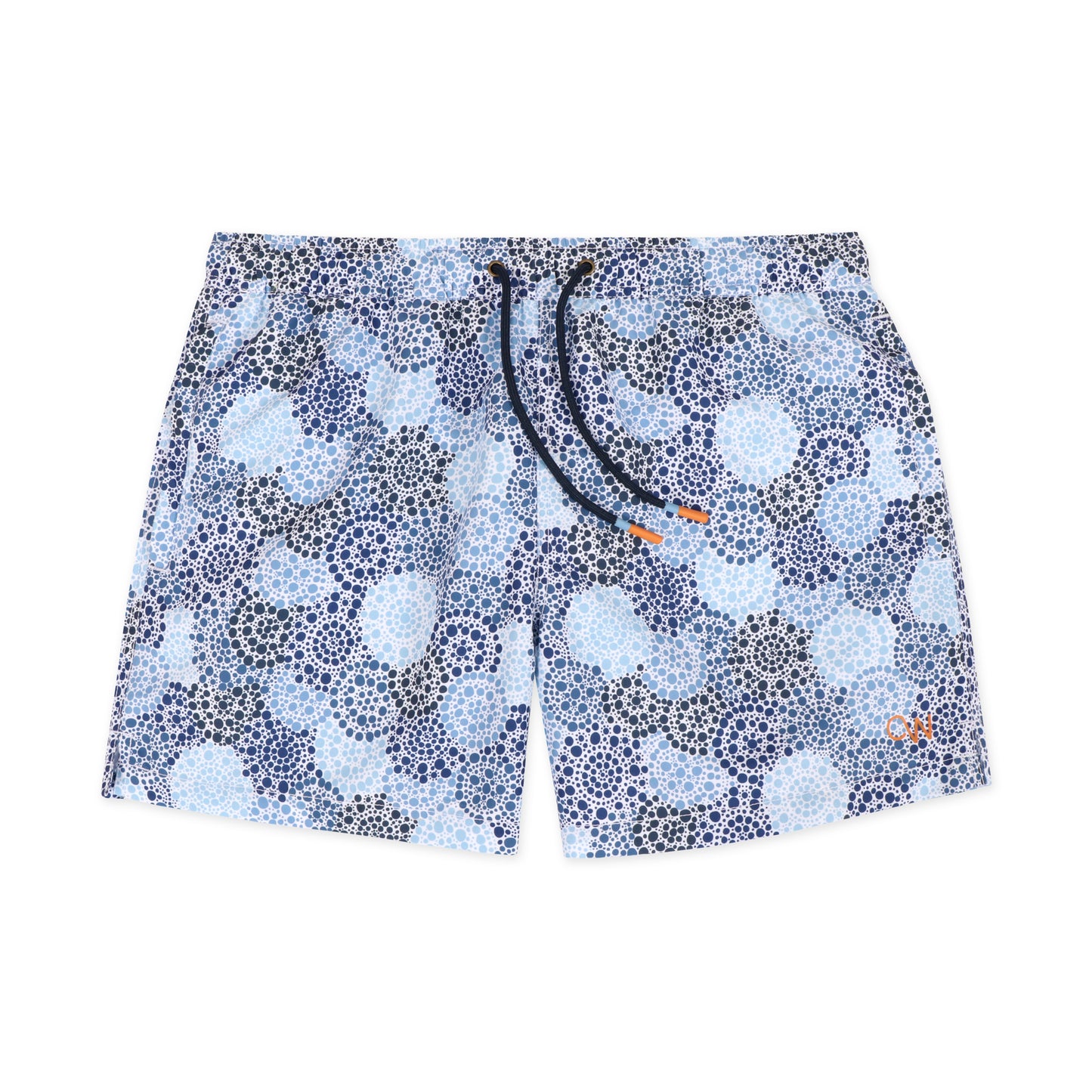OWSS2003 Denim Blue Spot Print Men's Recycled Polyester Swim Short