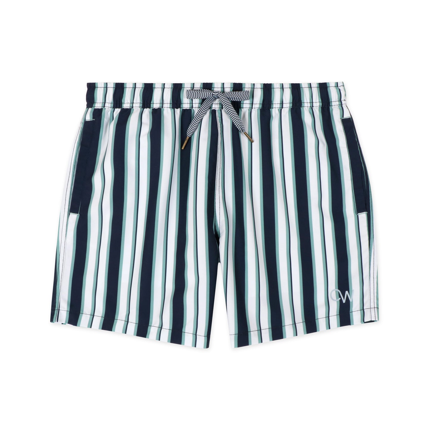 OWSS2106 Boardwalk Blue Stripe Men's Recycled Polyester Swim Short