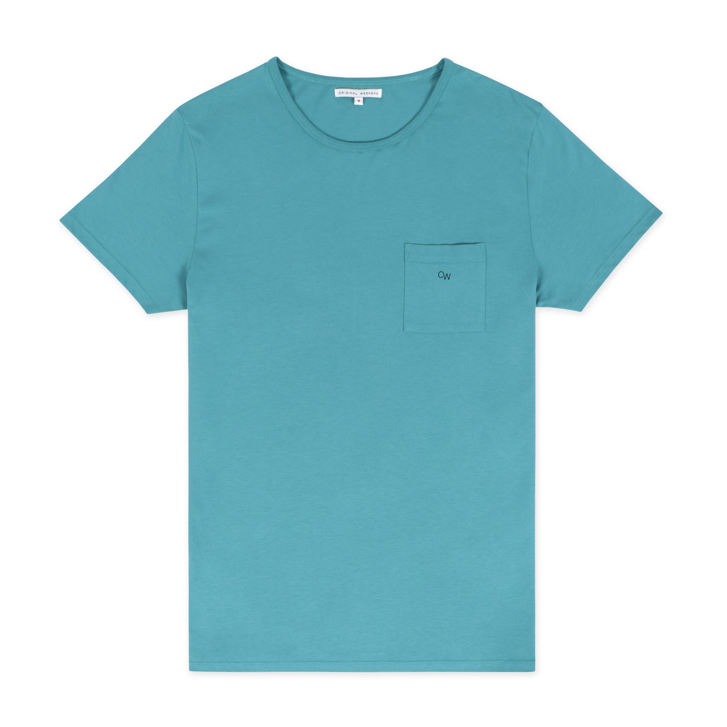 OWTS2001 Jade Green GOTS Certified Organic Cotton Men's Beach T-Shirt with Chest Pocket
