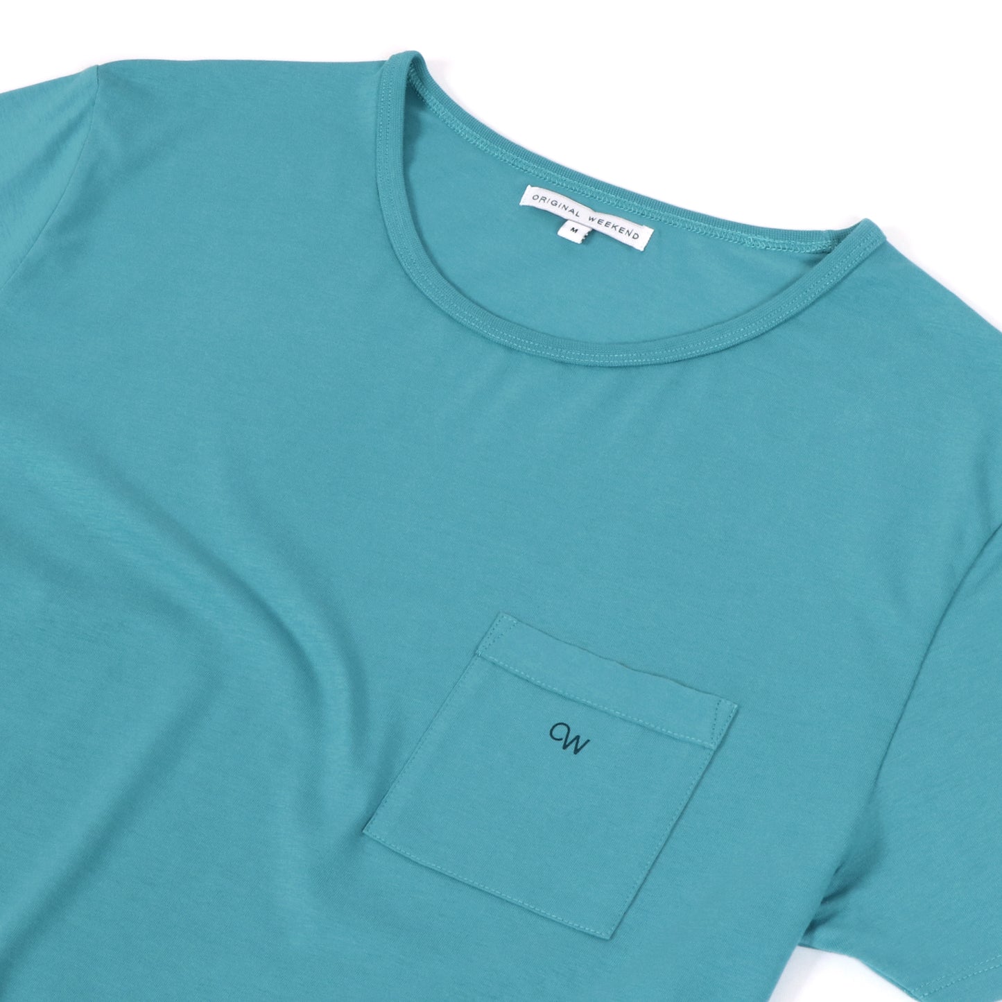 OWTS2001 Jade Green GOTS Certified Organic Cotton Men's Beach T-Shirt with Chest Pocket