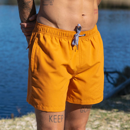 Original Weekend Sustainable Men's Swim Short in Amber Ale Orange