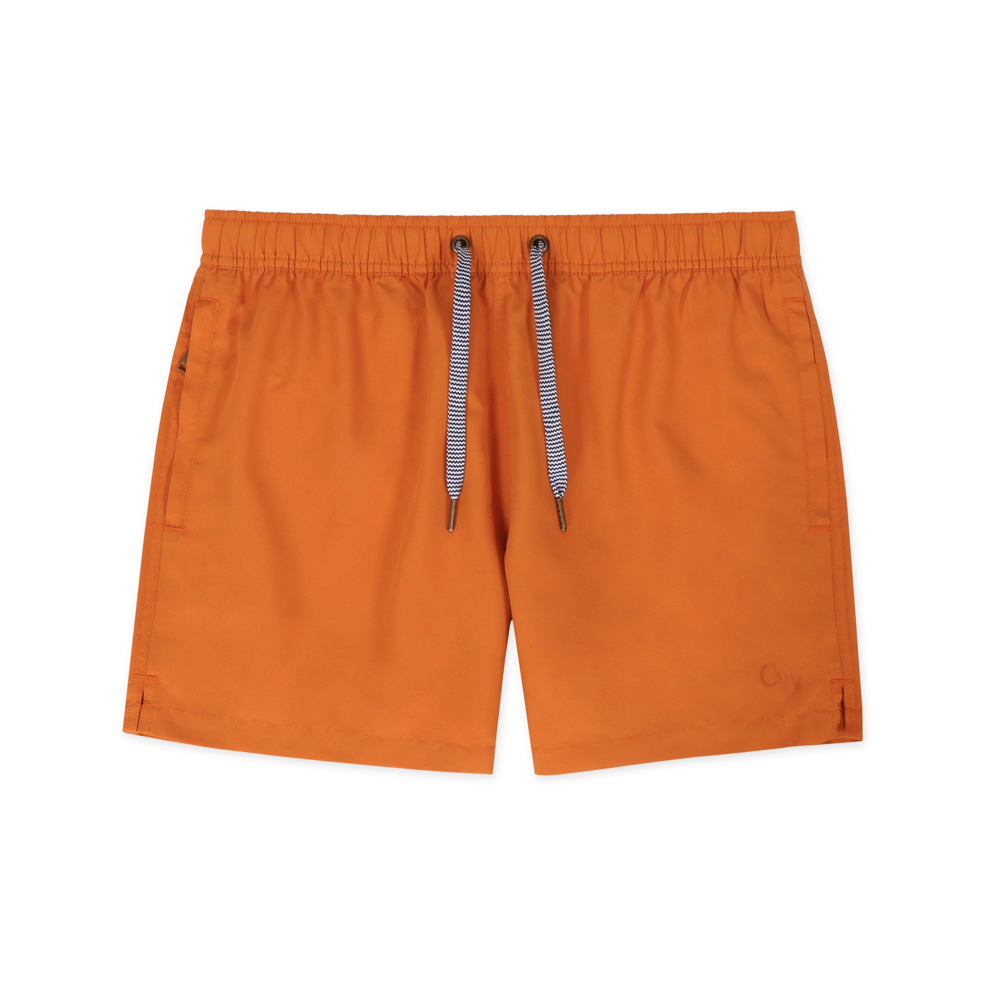 Original Weekend Sustainable Men's Swim Short in Amber Ale Orange Flat Lay