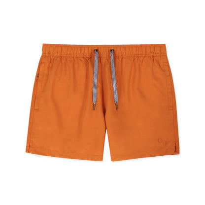 Original Weekend Sustainable Men's Swim Short in Amber Ale Orange Flat Lay