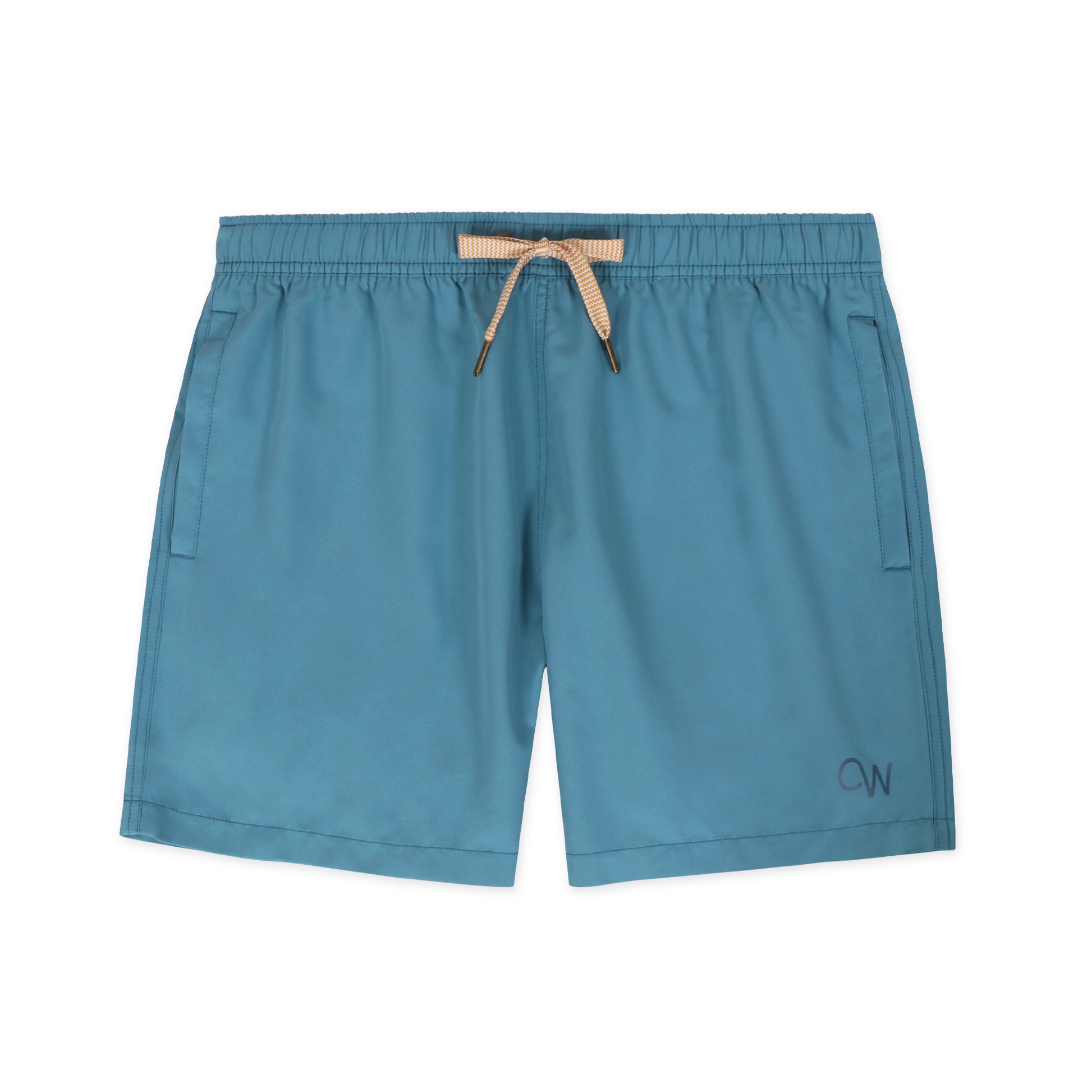 Original Weekend Blue Steel Solid Colour Men's Sustainable Swim Shorts Flat Lay