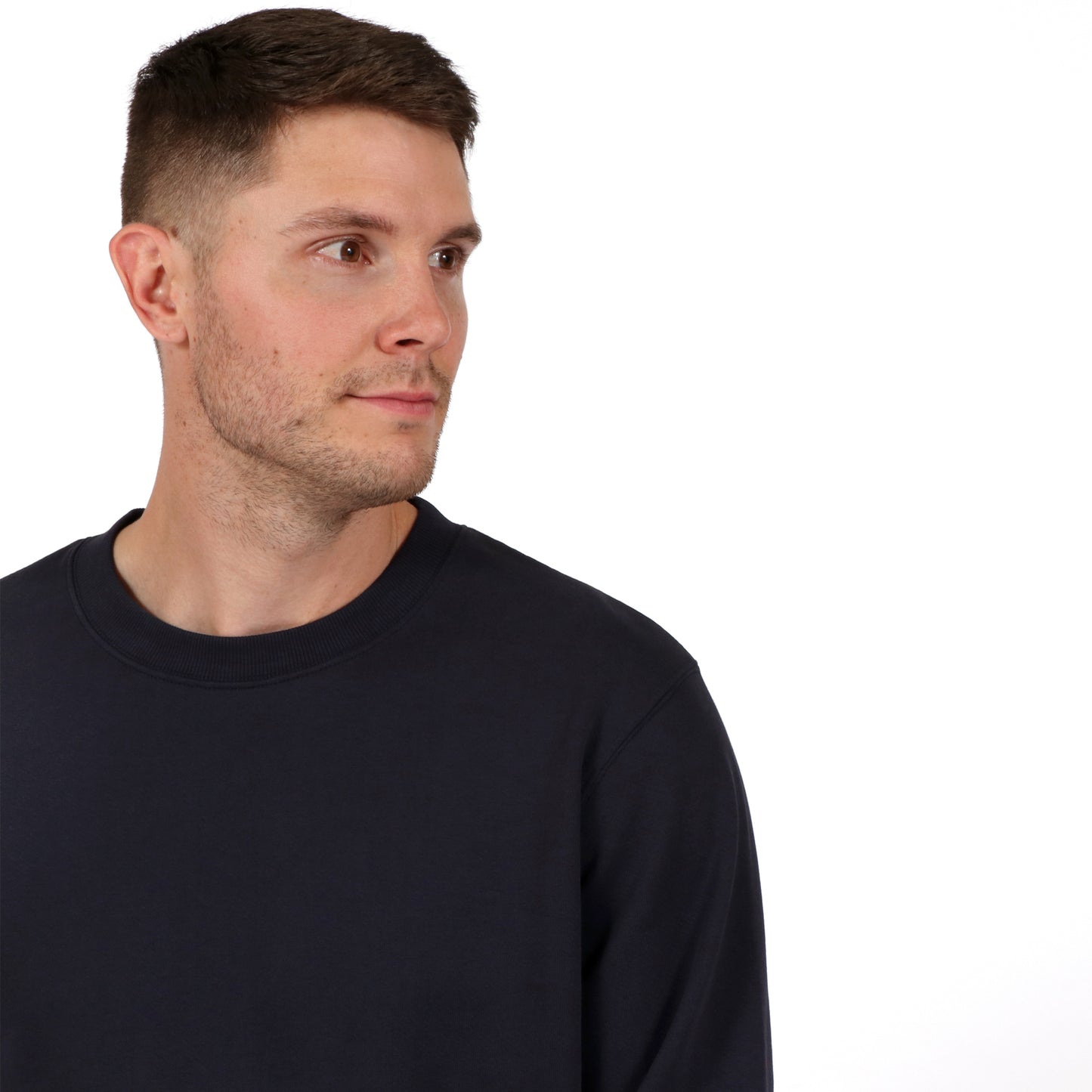 Navy Men's Sustainable Organic Cotton Sweatshirt crew neck