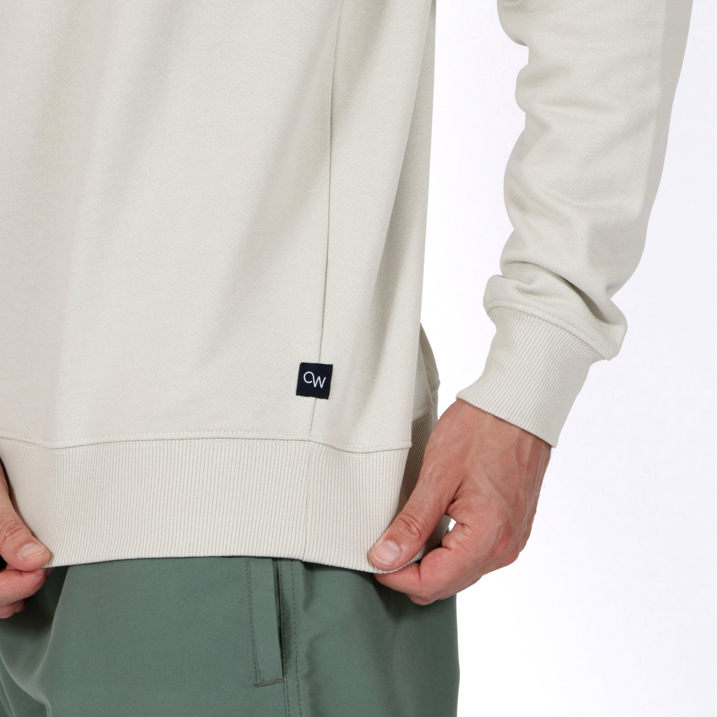 Sandstone Neutral Men's Organic Cotton Sweatshirt Detail