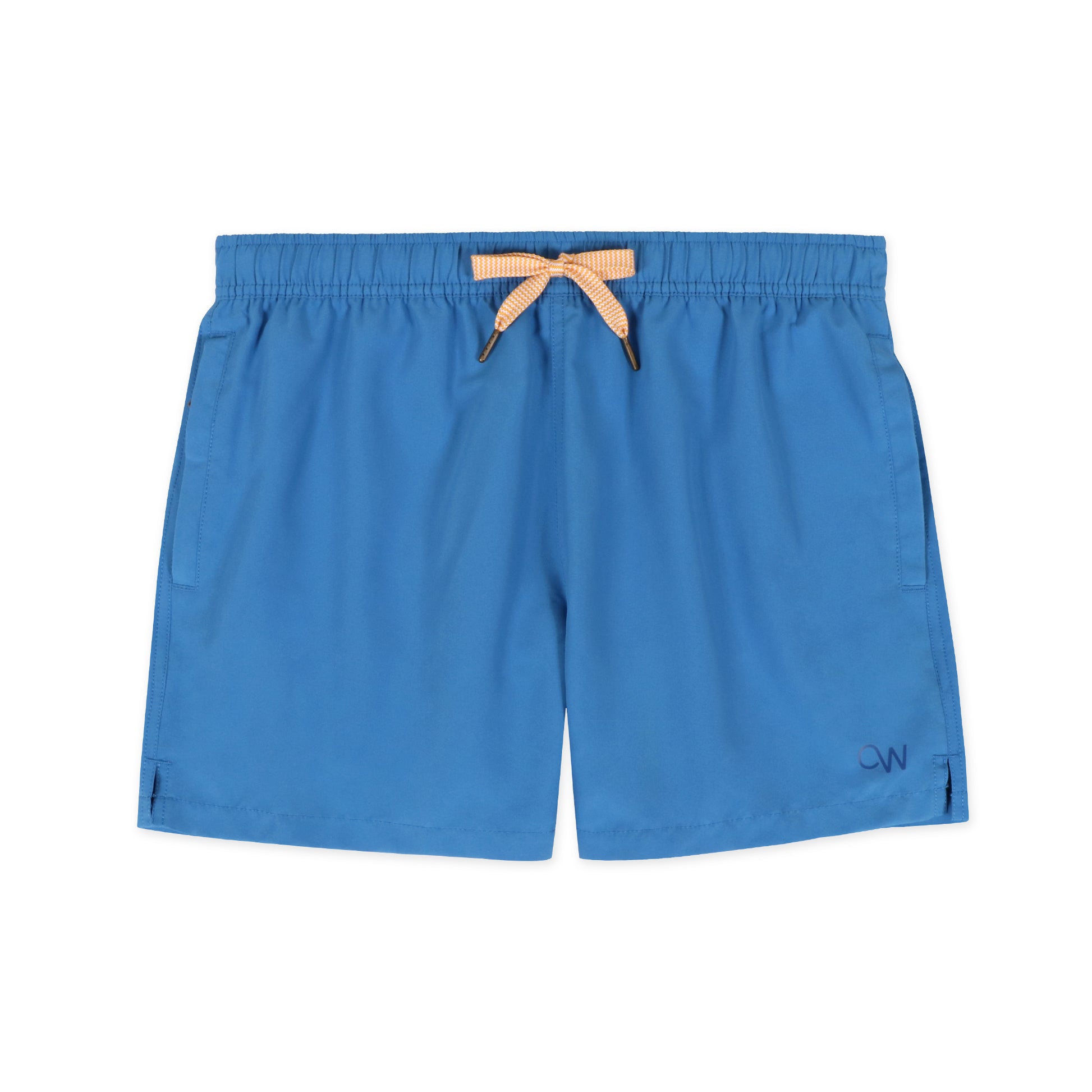 OWSS2203 AZURE BLUE SOLID COLOUR SWIM SHORT RECYCLED POLYESTER