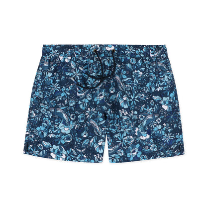 OWSS2206 WHALE OF A FLORAL PRINT MEN'S RECYCLED POLYESTER SWIM SHORT