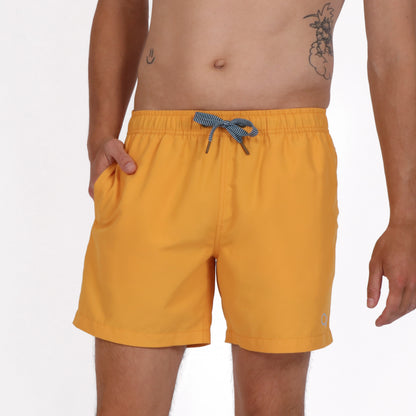 OWSS2208 SUNNY YELLOW COLID COLOUR SWIM SHORT RECYCLED POLYESTER ON BODY FRONT