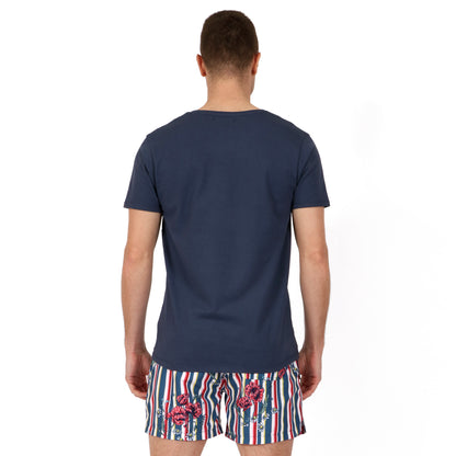 OWTS2102 Navy Urban Men's T-Shirt on body back